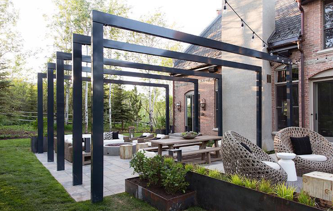 Black Aluminum Pergola