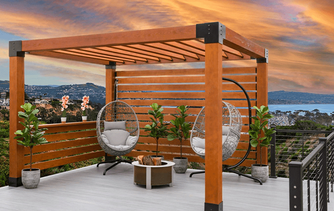Aluminium  Wooden Shade Pergola