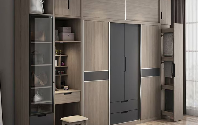 Wardrobe gray Glossy